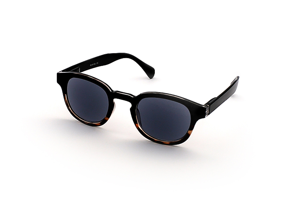 Lunettes De Lecture Solaires OPULIZE RIO - Montures Rondes, Verres Teintés UV400, Grossissement +1.00 - Noir, Écaille, Gris